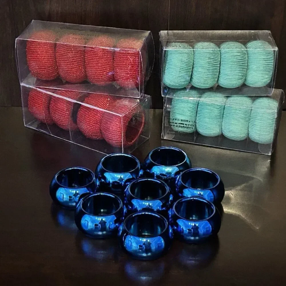 Napkin Rings (Set of 3), Total of 24 Multi-Color